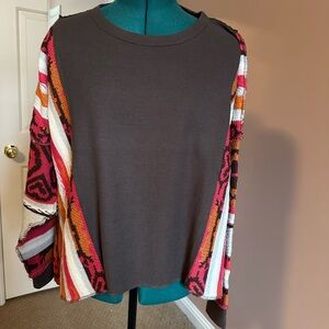 Easel Multicolor Knit Patchwork Women's Top